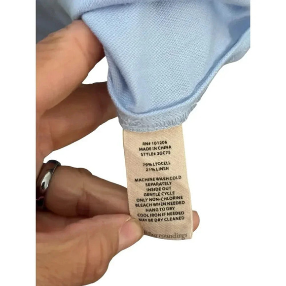 Soft Surroundings Tiered Button-Up Casual Midi Shirt Dress Size S denim - Picture 8 of 10